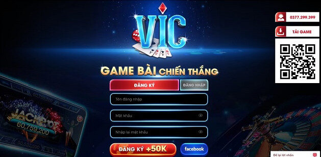 alt text: Giao diện website VicWin