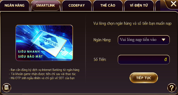 alt text: Gửi và rút tiền tại V8 Club