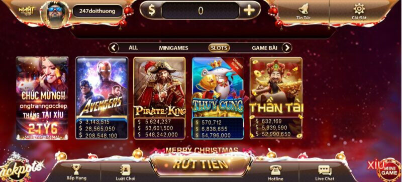 alt text: Hình ảnh các trò chơi Slots trên NhatVip