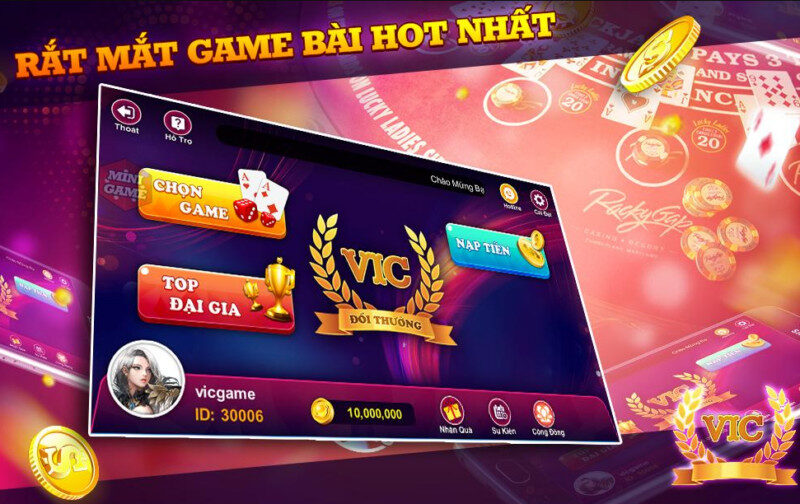 alt text: Hình ảnh giao diện game bài VicWin